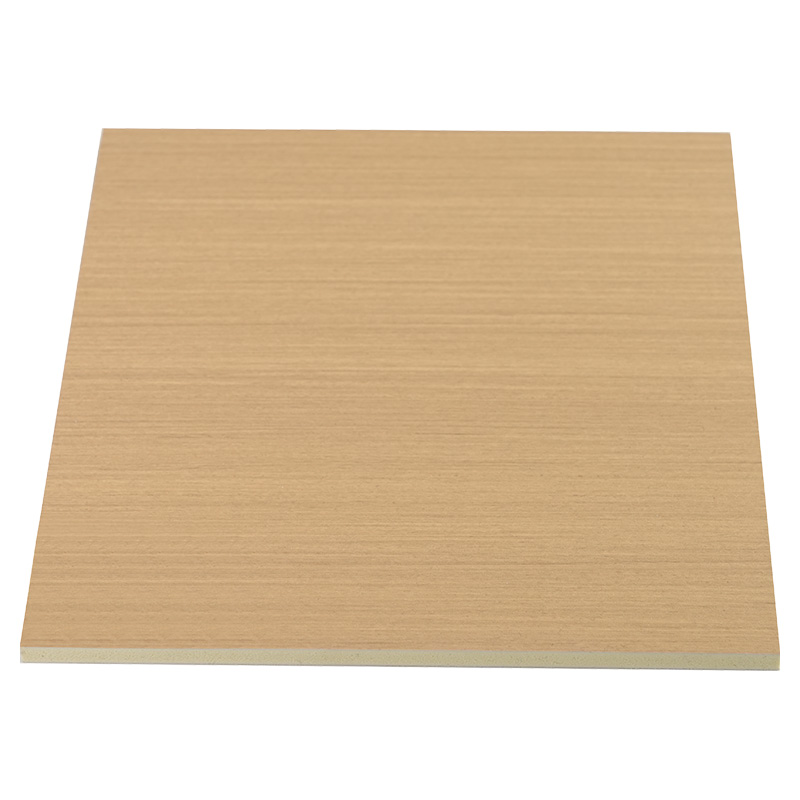 1220mm lapad na high-texture glossy polyester film kawayan charcoal wood veneer dilaw na core co-extruded pvc panel