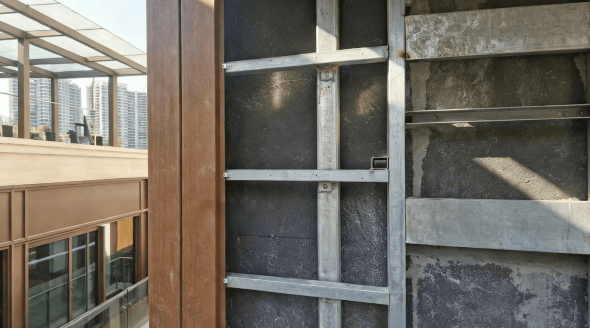 vertical cladding panels install with furring strips